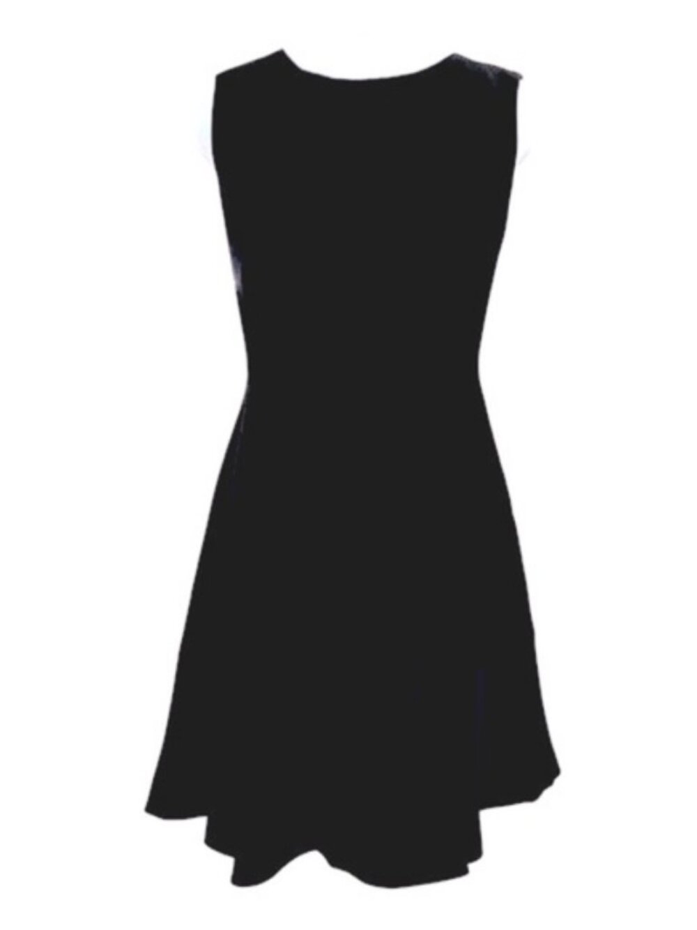 1. State black lined sleeveless ruffle hem round neck dress. Women's size 10